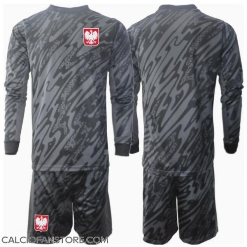 Maglia Calcio Polonia Portiere Seconda Divisa Bambino Europei 2024 Manica Lunga (+ pantaloncini)